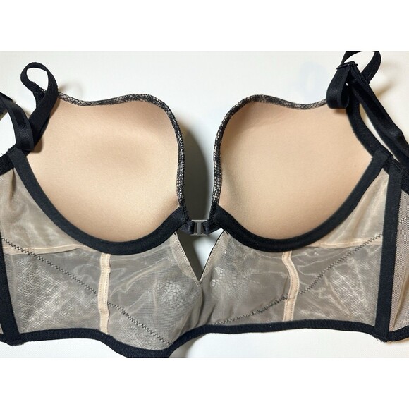 Adore Me Black Lace Longline Bra with Underwire Support - Picture 4 of 7